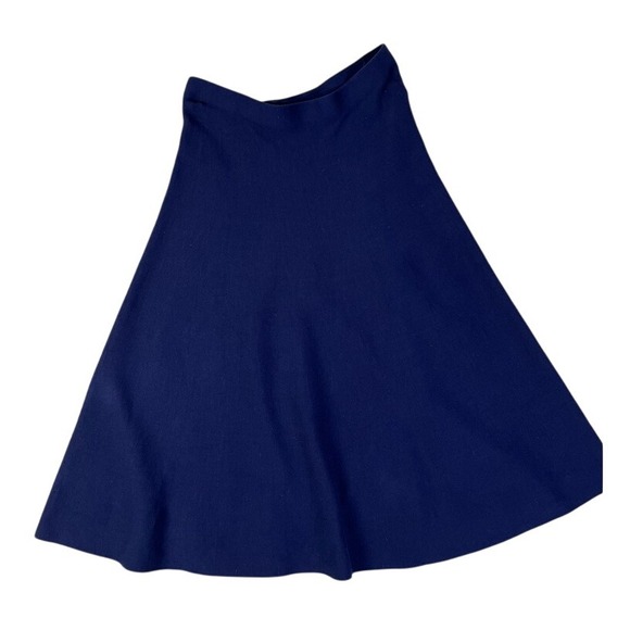 Polo Ralph Lauren Jersey Skirt A-Line Flared Navy Blue Casual Women's Size L‎ - Picture 1 of 4